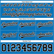 Load image into Gallery viewer, Custom Blue Black-White Authentic Throwback Basketball Shorts