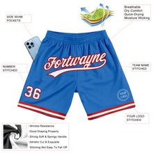 Load image into Gallery viewer, Custom Blue White-Red Authentic Throwback Basketball Shorts