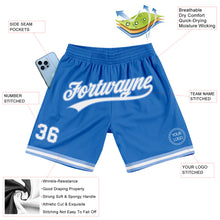 Load image into Gallery viewer, Custom Blue White-Light Blue Authentic Throwback Basketball Shorts