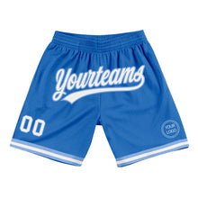 Load image into Gallery viewer, Custom Blue White-Light Blue Authentic Throwback Basketball Shorts