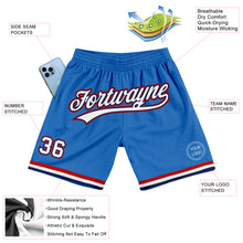 Load image into Gallery viewer, Custom Blue White Navy-Red Authentic Throwback Basketball Shorts