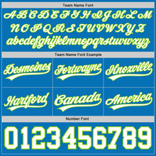 Load image into Gallery viewer, Custom Blue White-Neon Green Authentic Throwback Basketball Shorts