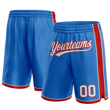 Load image into Gallery viewer, Custom Blue White-Red Authentic Basketball Shorts
