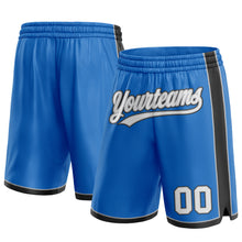 Load image into Gallery viewer, Custom Blue White Black-Gray Authentic Basketball Shorts