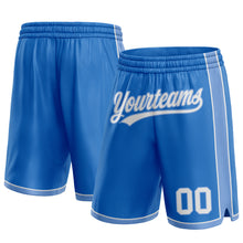 Load image into Gallery viewer, Custom Blue White-Light Blue Authentic Basketball Shorts