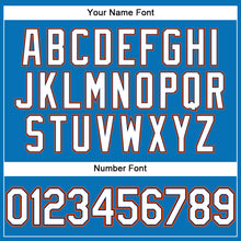 Load image into Gallery viewer, Custom Blue White Navy-Orange Performance T-Shirt