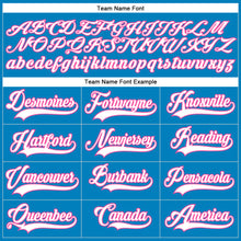 Load image into Gallery viewer, Custom Blue White-Pink Hockey Lace Neck Jersey