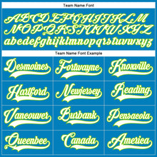 Load image into Gallery viewer, Custom Blue White-Neon Green Hockey Lace Neck Jersey