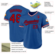 Load image into Gallery viewer, Custom Blue Red-Navy Authentic Throwback Baseball Jersey