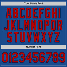 Load image into Gallery viewer, Custom Blue Red-Navy Authentic Throwback Baseball Jersey