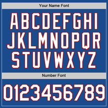 Load image into Gallery viewer, Custom Blue Red-Black Authentic Throwback Baseball Jersey