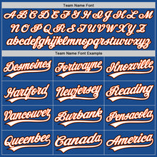 Load image into Gallery viewer, Custom Blue Orange-Black Authentic Throwback Baseball Jersey