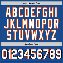 Load image into Gallery viewer, Custom Blue Orange-Black Authentic Throwback Baseball Jersey