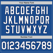 Load image into Gallery viewer, Custom Blue White-Navy Authentic Throwback Baseball Jersey