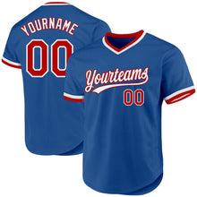 Load image into Gallery viewer, Custom Blue Red-White Authentic Throwback Baseball Jersey