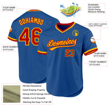 Load image into Gallery viewer, Custom Blue Red-Gold Authentic Throwback Baseball Jersey