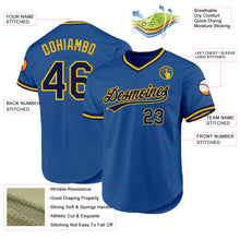 Load image into Gallery viewer, Custom Blue Navy-Gold Authentic Throwback Baseball Jersey
