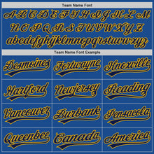 Load image into Gallery viewer, Custom Blue Navy-Gold Authentic Throwback Baseball Jersey