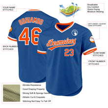 Load image into Gallery viewer, Custom Blue Orange-White Authentic Throwback Baseball Jersey