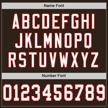 Load image into Gallery viewer, Custom Brown White-Red Mesh Authentic Football Jersey