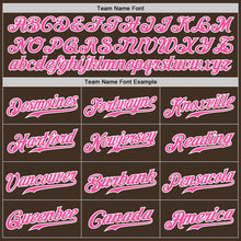 Load image into Gallery viewer, Custom Brown White Pinstripe Pink-White Authentic Baseball Jersey