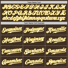 Load image into Gallery viewer, Custom Brown White-Gold Authentic Baseball Jersey