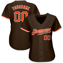 Load image into Gallery viewer, Custom Brown Orange-White Authentic Baseball Jersey