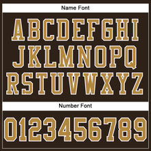 Load image into Gallery viewer, Custom Brown Old Gold-White Mesh Authentic Football Jersey