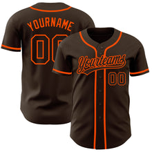 Load image into Gallery viewer, Custom Brown Brown-Orange Authentic Baseball Jersey