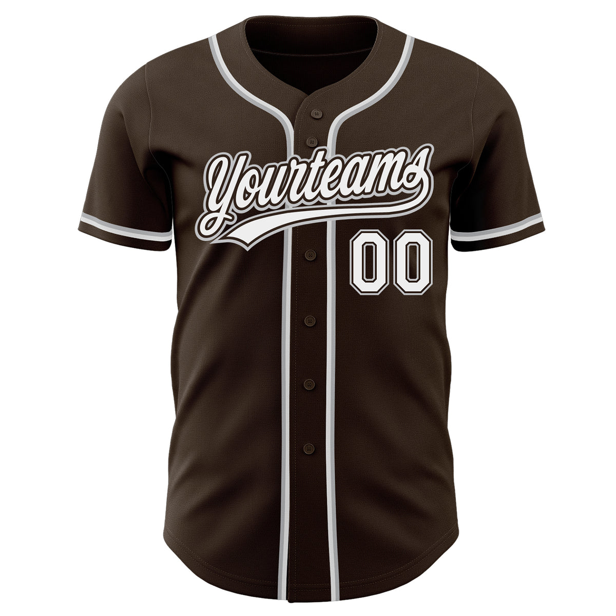 Custom Brown White-Gray Authentic Baseball Jersey Fast Shipping ...