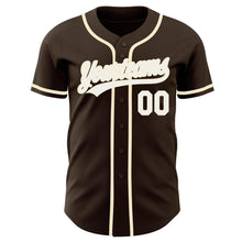 Load image into Gallery viewer, Custom Brown White-Cream Authentic Baseball Jersey