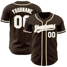 Load image into Gallery viewer, Custom Brown White-Cream Authentic Baseball Jersey