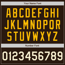 Load image into Gallery viewer, Custom Brown Cream-Gold Authentic Baseball Jersey