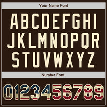 Load image into Gallery viewer, Custom Brown Vintage USA Flag-Cream Authentic Baseball Jersey