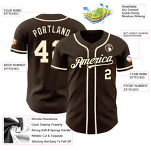 Load image into Gallery viewer, Custom Brown Cream Authentic Baseball Jersey