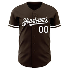 Load image into Gallery viewer, Custom Brown White Authentic Baseball Jersey