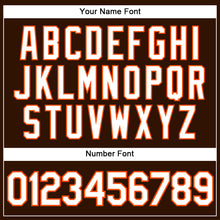 Load image into Gallery viewer, Custom Brown White Pinstripe Orange Authentic Baseball Jersey