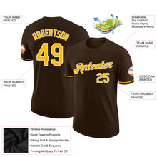 Load image into Gallery viewer, Custom Brown Gold-White Performance T-Shirt