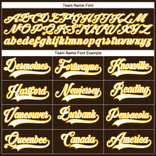 Load image into Gallery viewer, Custom Brown White-Gold Hockey Lace Neck Jersey