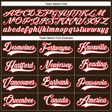 Load image into Gallery viewer, Custom Brown White-Red Hockey Lace Neck Jersey