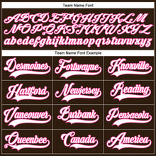 Load image into Gallery viewer, Custom Brown White-Pink Hockey Lace Neck Jersey