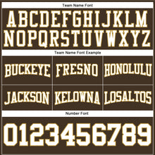 Load image into Gallery viewer, Custom Stitched Brown White-Old Gold Football Pullover Sweatshirt Hoodie