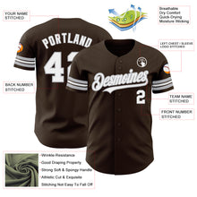 Load image into Gallery viewer, Custom Brown White-Gray Authentic Baseball Jersey