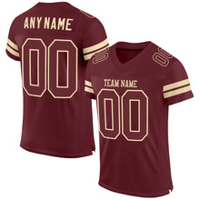 Load image into Gallery viewer, Custom Burgundy Burgundy-Cream Mesh Authentic Football Jersey