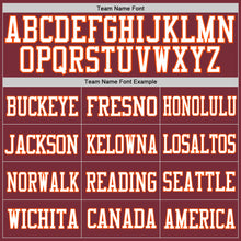 Load image into Gallery viewer, Custom Burgundy White-Orange Mesh Authentic Football Jersey