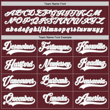 Load image into Gallery viewer, Custom Burgundy White-Blue Hockey Jersey