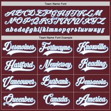 Load image into Gallery viewer, Custom Burgundy White-Light Blue Hockey Jersey