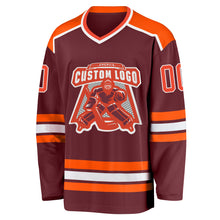 Load image into Gallery viewer, Custom Burgundy Orange-White Hockey Jersey