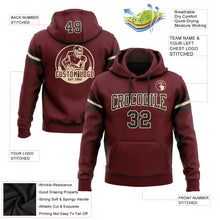 Load image into Gallery viewer, Custom Stitched Burgundy Black-Cream Football Pullover Sweatshirt Hoodie