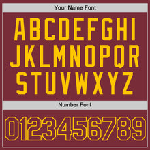 Load image into Gallery viewer, Custom Burgundy Yellow Authentic Baseball Jersey